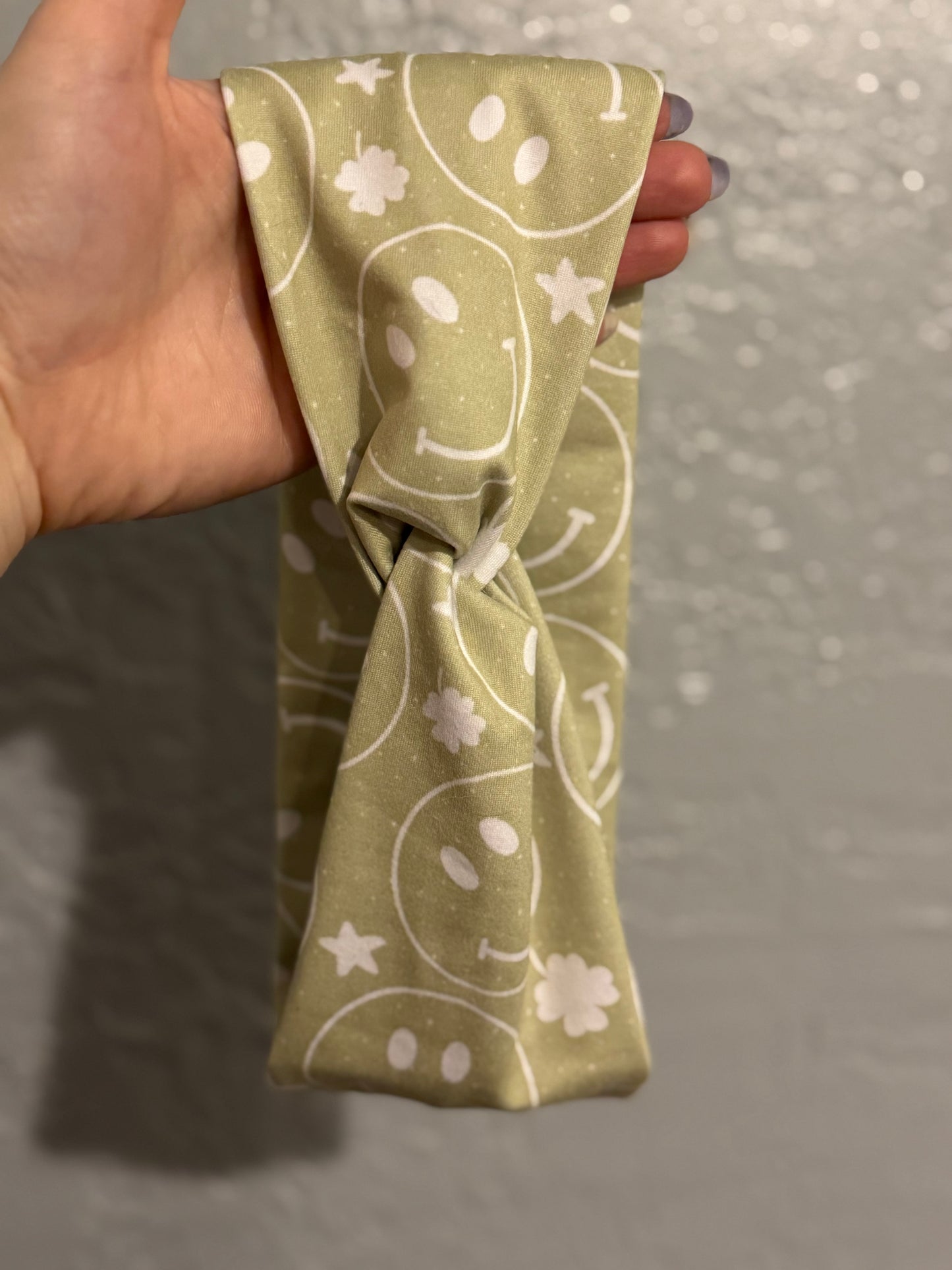 Green Smileys Headband