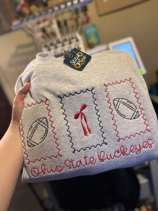 Ohio State Stamps Embroidered Sweatshirt